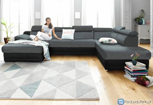 MINKŠTAS KAMPAS U FORMOS NR100 PRIMABELE JUODA/PILKA BE MIEGO