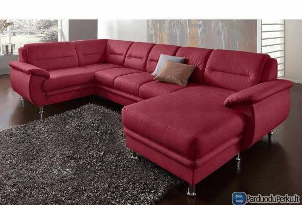 Minkštas kampas U formos Nr61 be funkcijos az.raudonas