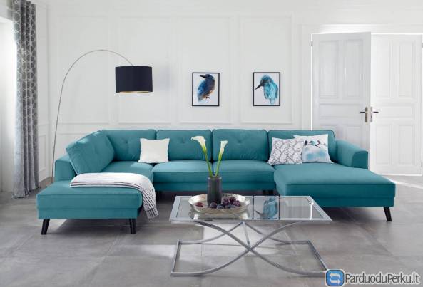 Minkštas kampas U formos Nr99 be funkcijo melsvas