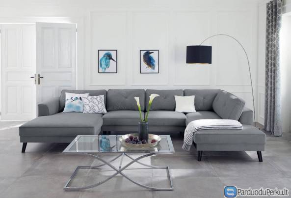 Minkštas kampas U formos Nr99 be funkcijos pilkas