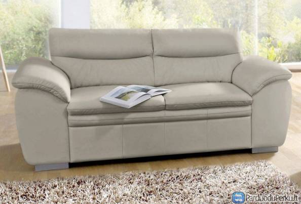 Minkštas komplektas Nr126 3+2 pilka naturali oda