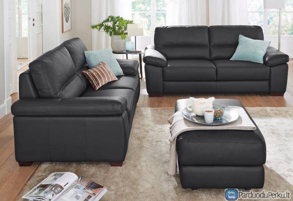 Minkštas odinis baldų komplektas „ Gaia “ 3+2