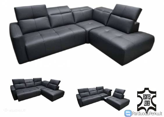 Minkštas odinis kampas „ Island “ su el. miego funkcija.