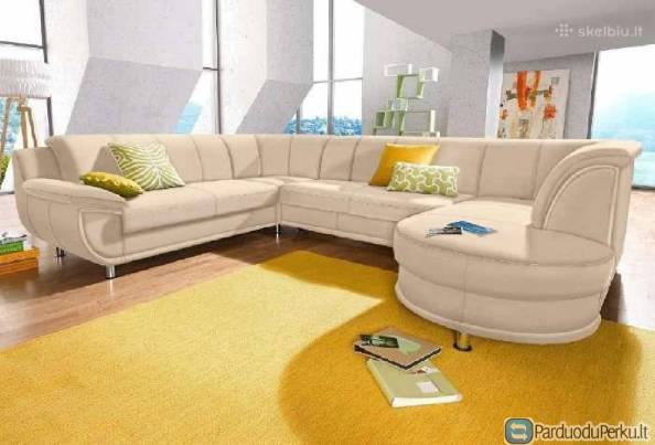 Minkštas odinis kampas "Rondo" su miego funkcija