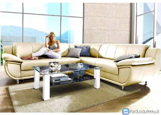 Minkštas odinis kampas "Rondo" su miego funkcija.