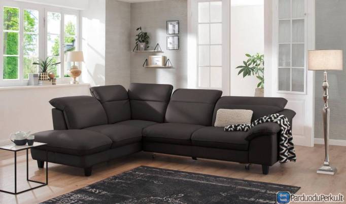 Minkštas odinis kampas „ Tess “ su miegojimo funkcija