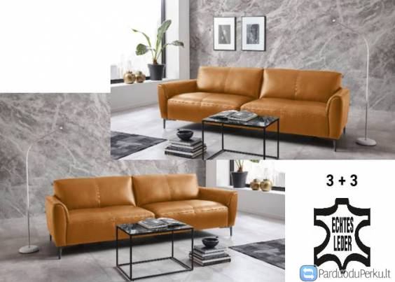 Minkštas odinis komplektas „ Akron “ 3+3