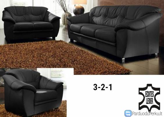 Minkštas odinis komplektas „ Savona “ 3+2+1