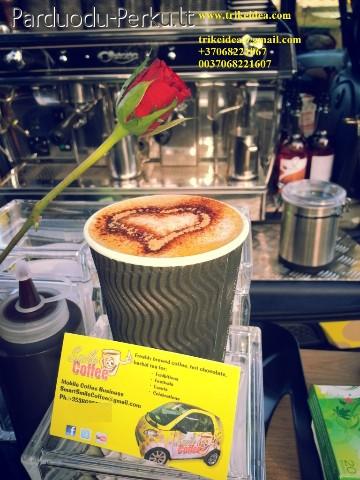 Mobilus kavos verslas automobiliai dviraciai priekabos