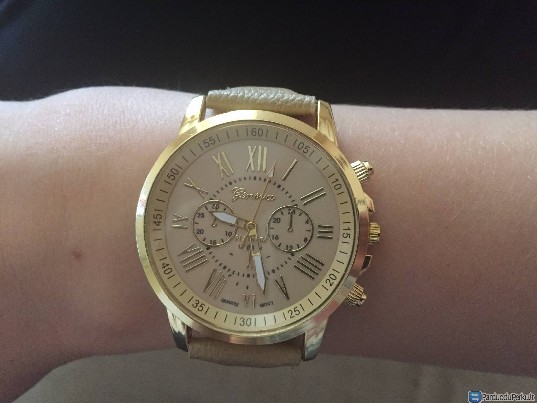 Moteriškas laikrodis su kreminės spalvos apyranke