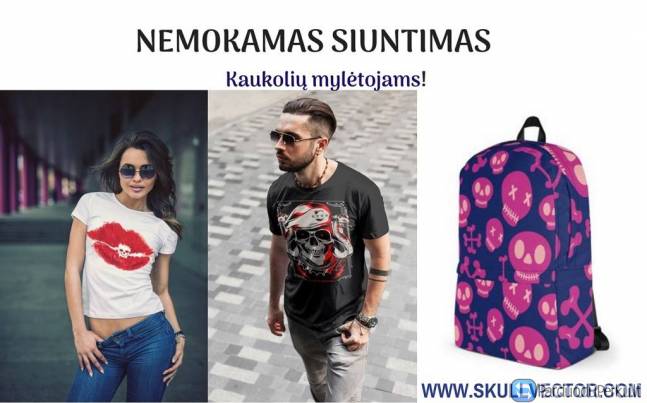 Moteriški marškinėliai, vyriški marškinėliai, kuprinės, pave