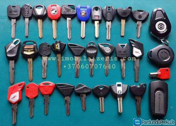 Motociklu motoroleriu raktu gamyba raktai programavimas