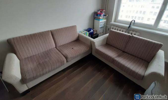 Naudotas 3 daliu minkstas svetaines komplektas