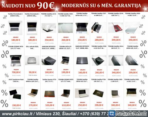 NAUDOTI NEŠIOJAMI KOMPIUTERIAI NUO 90 EURŲ!