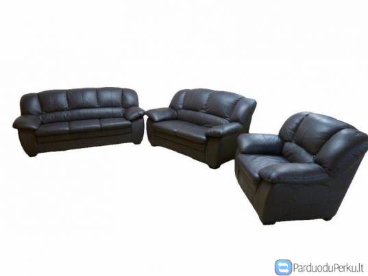 Naujas juodas minkštų baldų komplektas Casino