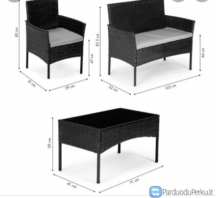 Naujas lauko baldu komplektas