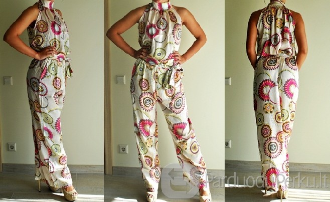 NAUJAS NATŪRALAUS ŠILKO KOMBINEZONAS