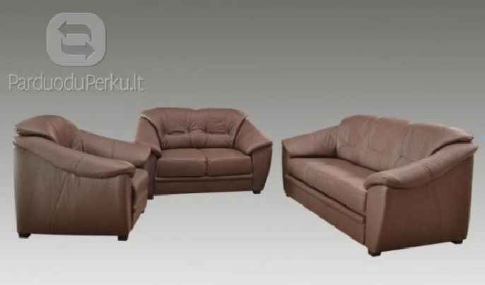 Naujas natūralios odos baldų komplektasSavanna