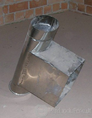 Naujas, nenaudotas nerūdijančio plieno kamino apatinis triša