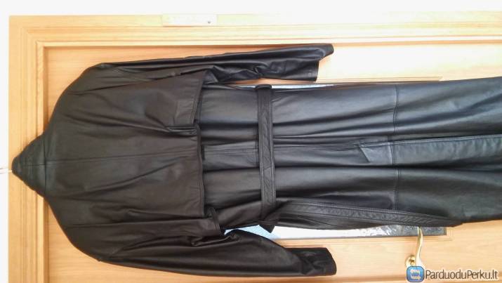 Naujas odinis paltas 56 dydis