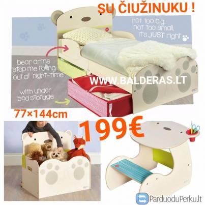 Naujas vaikiškų baldų komplektas "Meškiukas"