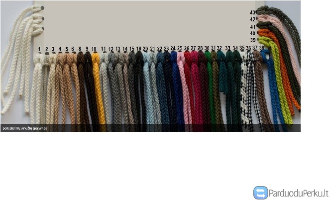 Poliesterinės nėrimo virvutės terboms