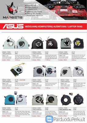 Nešiojamųjų kompiuterių aušintuvai, ventiliatoriai PIGIAUSIAI