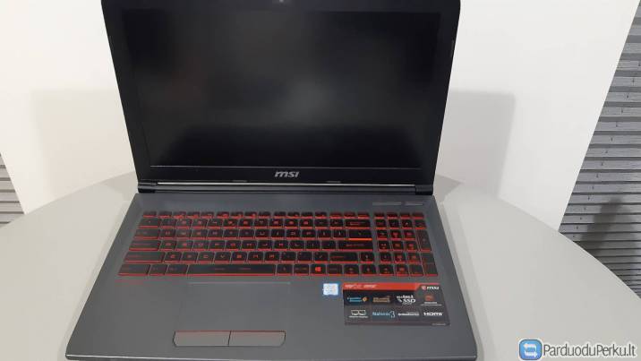 Nesiojamas kompiuteris Msi gv62 8re (16gb ram) windows 10