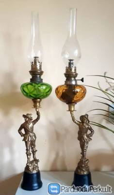 Nr.22) Įdomios Antik. Žibalinės Lempos Veikiančios