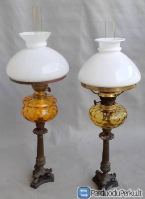 Nr.50) 2 Panašios antikv. Žibal.lempos,veikiančios