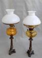 Nr.50) 2 Panašios antikv. Žibal.lempos,veikiančios