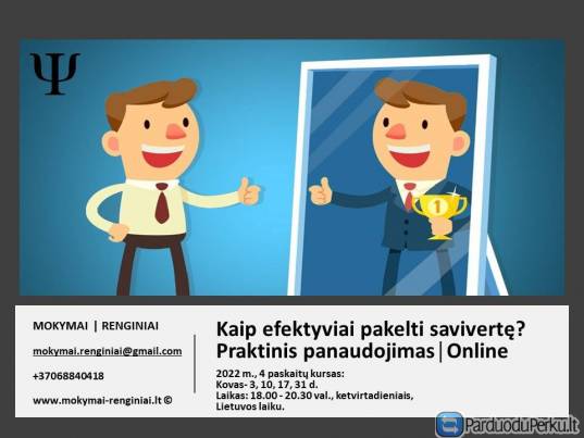 Online | Kaip efektyviai pakelti savivertę? Praktinis panaudojimas.