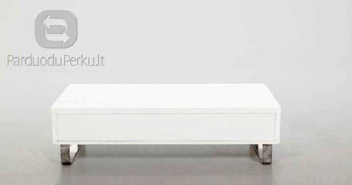 Pakeliamas kavos staliukas, baltas, lakuotas