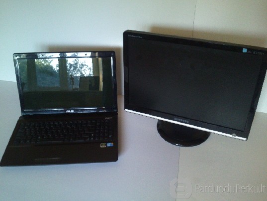 Parduodamas ASUS K52JC + MONITORIUS