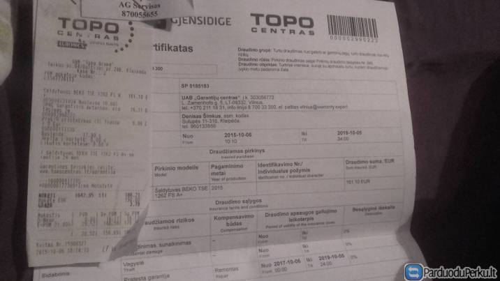 Parduodamas BEKO šaldytuvas