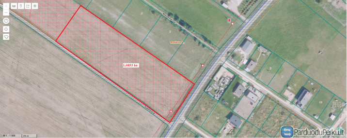Parduodamas labai pigiai 1,0853 ha žemės sklypas