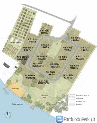 Parduodami namų valdos sklypai nuo 11 iki 22 arų.