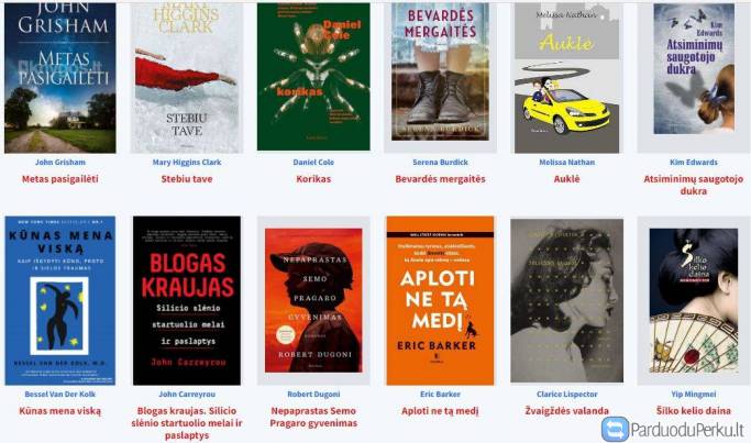 Parduodamos populiarios naudotos knygos