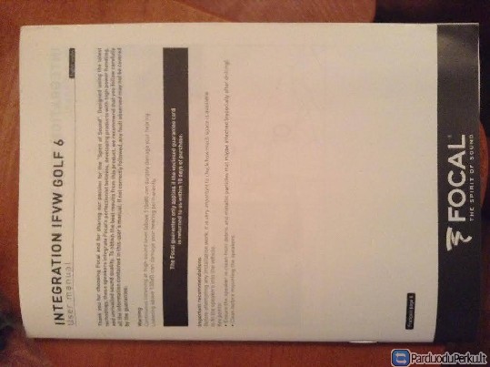 Parduodu Focal Ifw Golf 6 Kolonėles