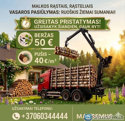 Parduodu malkas su pristatymu miškavežiu