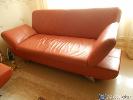Parduodu minkštą natūralios odos baldų komplektą 3-2-1...