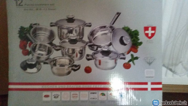 parduodu nauja sveicariska Meisterbach puodu rinkini,12 dali
