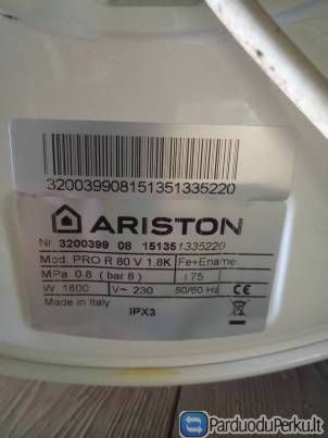 Parduodu vandens šildytuvą (boilerį) Ariston