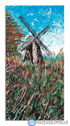 Paveikslas "Darbėnų vėjo malūnas" akrilas 1400x700 mm.