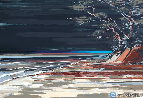 Paveikslas "Pajūris prieš audrą" akrilas