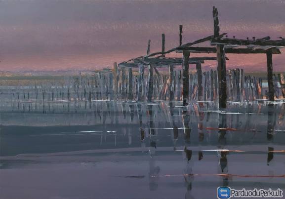 Paveikslas "Ryto atspindžiai". Šventoji. 70x100 cm