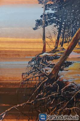 Paveikslas "Saulėlydis prie skardžio Karklėje"