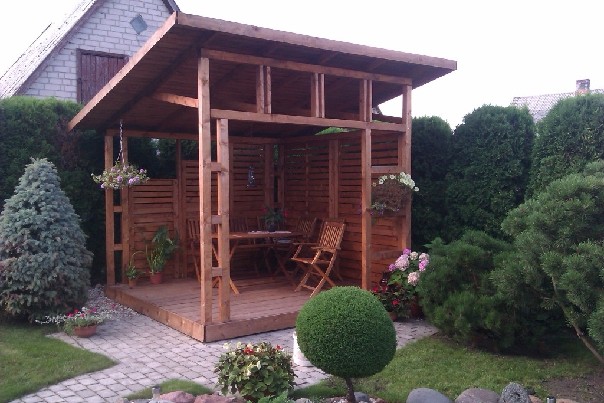 Pavėsinės - medinės pavėsinės