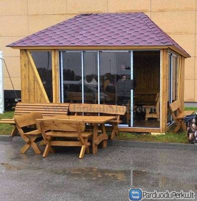 Pavėsinės su stumdomais stiklais