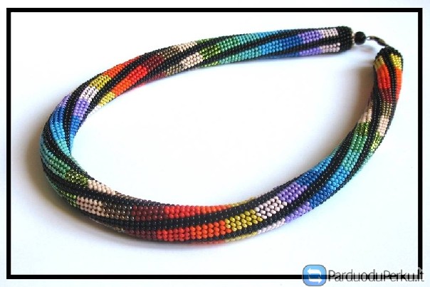 Vaivorykštinis,pereinančių spalvų kaklo papuošalas